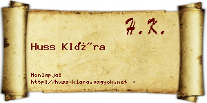 Huss Klára névjegykártya
