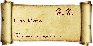 Huss Klára névjegykártya