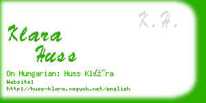 klara huss business card